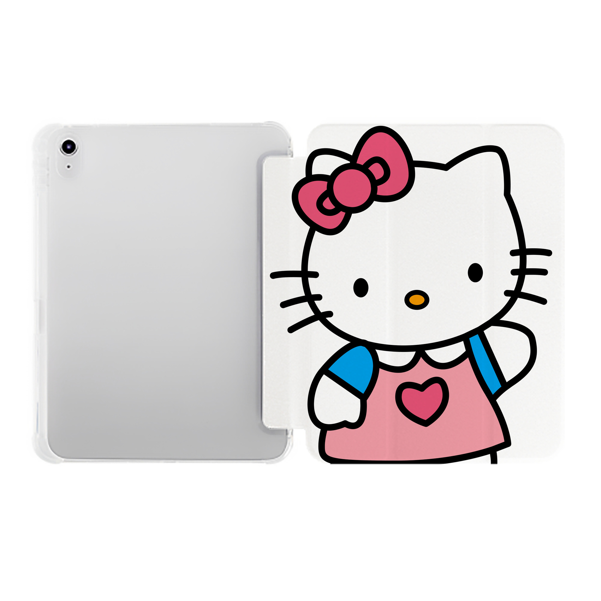 （画像用） Hello Kitty ハローキティ IPad ケース ペン収納付き 三つ折りスタンド PUレザー×シリコン 対応機種9.5/10.5/10.9インチ